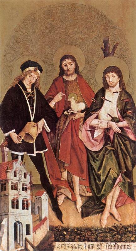 STRIGEL, Hans II Sts Florian, John the Baptist and Sebastian wr